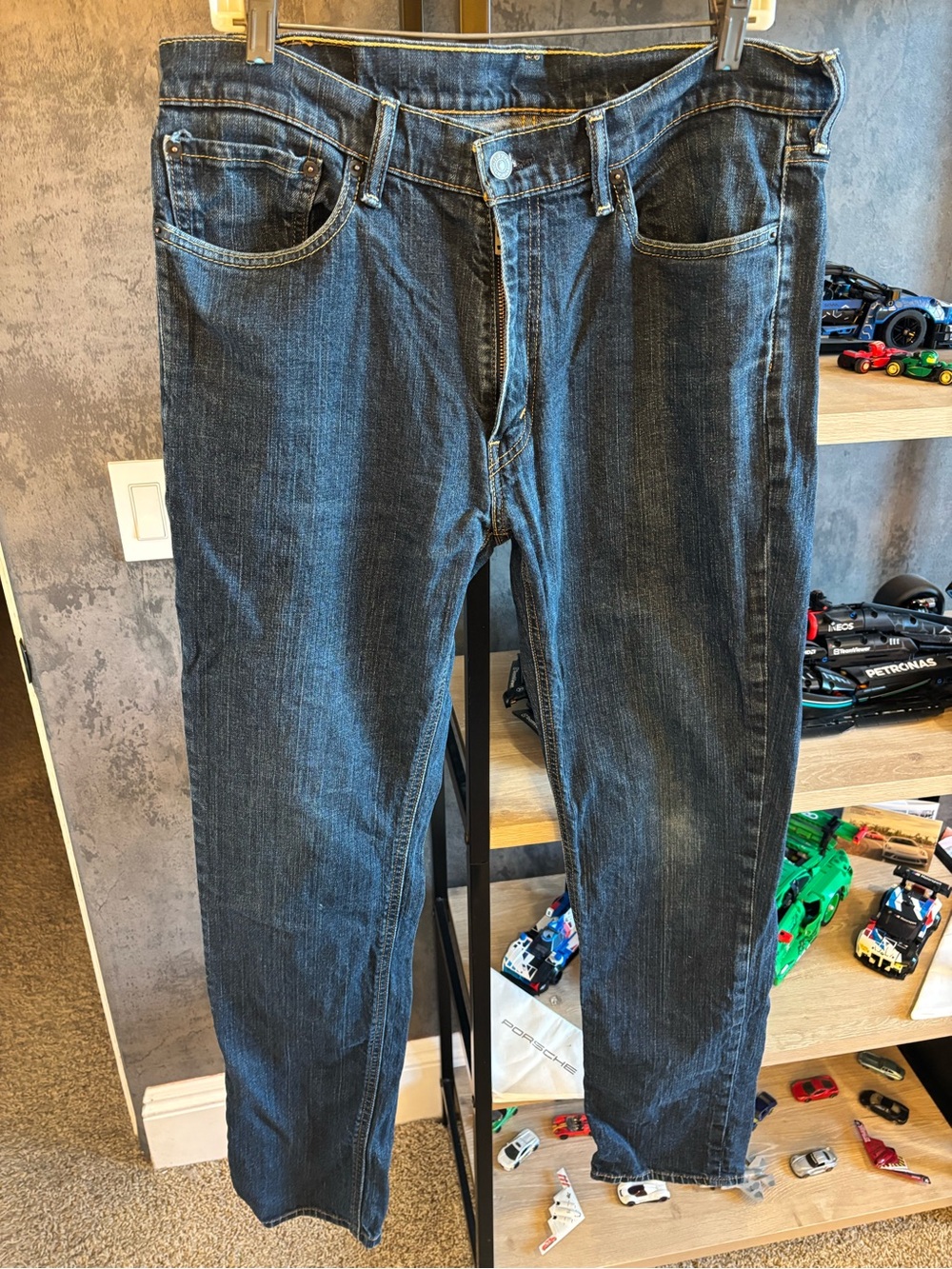 Levi's Men's Straight Jeans in Dark Blue Denim